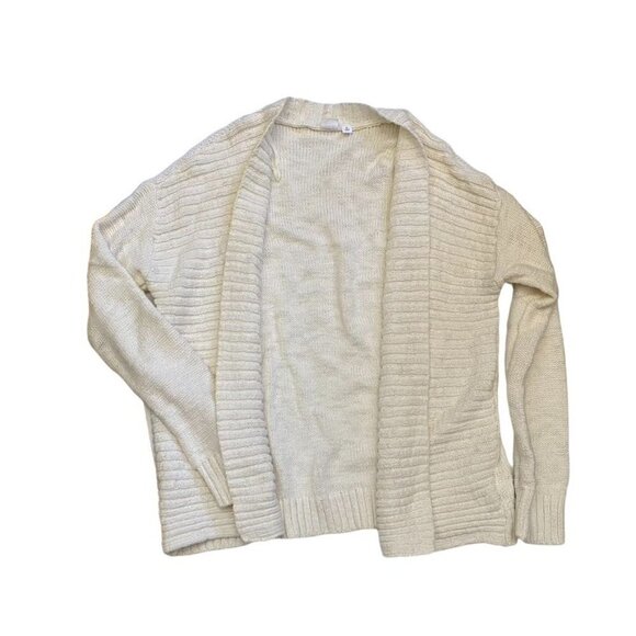 Gap Open Front Cardigan Off White Ribbed Front Sz Medium - Picture 8 of 8
